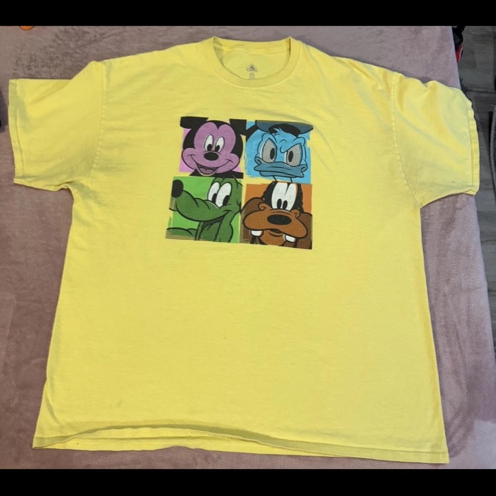 Disney Mickey Pluto Donald Goofy pop-art Squares T-SHIRT Men's 2XL